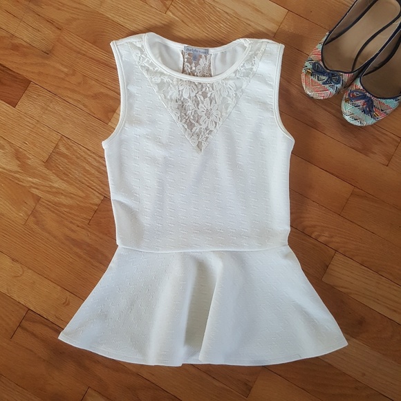 Charlotte Russe Tops - Cream peplum top S